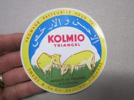 Kolmio - Triangel, Smeds & Co Oy -Valio juustoetiketti / vientietiketti