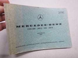 Mercedes-Benz Type 200 - 200D - 220, 220 D Catalog A 1968 12 140 -varaosaluettelo, monikielinen