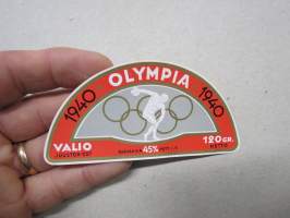 Valio Olympia 1940 juustoa 45% rasvaa / fett - 120 gr -juustoetiketti, erittäin harvinainen