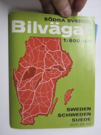 Södra Svewrige - Bilvägar 1978 - Sweden / Schweden / Suede -karta / road map