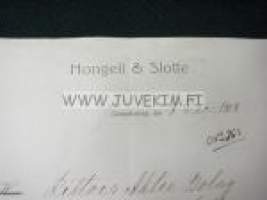 Hongell & Slotte Gamlakarleby 8.12.1908 -asiakirja