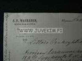 J. F. Wanhanen Kangaskauppa 20.10.1908 -asiakirja