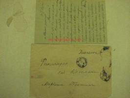 Kirje Petrogradista Pietarista 3.1.1918 Marjatta Penttilälle Kokemäen (Kokemäki) asemalle
