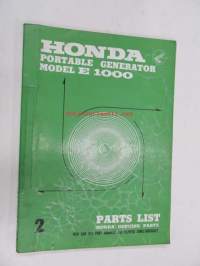 Honda Portable Generator  E1000 parts list 2 -varaosaluettelo