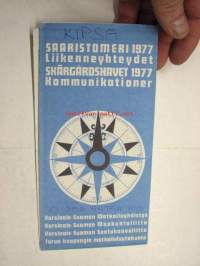 Saaristomeri 1977 liikenneyhteydet (aikataulut ym.) / Skärgårdshavet kommunikationer 1977 -kartta