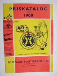 Förenade Plastfabriker Ab / W & H Chemicals (Wiik & Höglund) Priskatalog 1960 -hinnasto muovituotteille