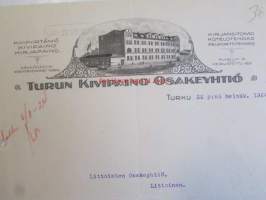 Turun kivipaino osakeyhtiö, tarjous, Turku 23 heinäk. 1924 -asiakirja