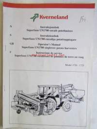 Kvernerland Superfaun UNI1700 Singlerow potato harvester, Operator's Manual, Model 1720 - 1725