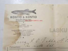 Kontio & Kontio kalatukkuliike Turku tammikuun 18. 1927 -asiakirja