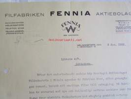 Filfabriken Fennia Aktiebolag, Helsingfors 5 dec. 1923 - asiakirja