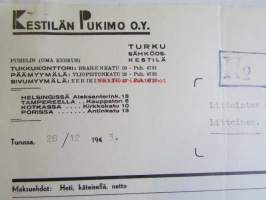 Kestilän Pukimo O.Y, Turussa 28/12 1943 -asiakirja