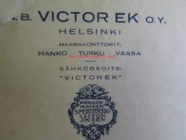 Ab. Viktor EK Oy. Helsinki 4.2 1942. -asiakirja