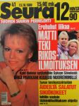 Seura 1989 nr 41, sis. mm. seur. artikkelit / kuvat / mainokset; Matti teki rikosilmoituksen, Katri-Helena syrjäytettiin Syksyn Sävellestä, Äideiltä salatut