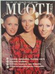 Muotisorja 1971 nr 1 sis. mm. seur. artikkelit / kuvat / mainokset; Avantgardinen, Tee nastavyö, Tilkku myös neuleisiin, Kevyttä romanttista, Haalea sininen,