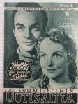 Suomi-filmin Uutisaitta 1942 nr 3, Kansikuva Lea Joutseno & Tapio Nurkka - VaraventtiiliVilho Ilmari, Irma Seikkula - kasvot elävät, Joel Rinne - Yli rajan, ym.