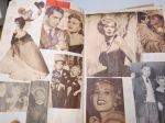 Filmitähtien kuvia -leikekirja 1950-luvulta, mm. Audrey Hepburn, Marilyn Monroe, Gina Lollobrigida, Marlon Brando, Jane Wyman -film stars, scrap book 1950´s