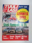 Tuulilasi 1977 nr 5, Renault TL 14, Fiat 132 esittely, Cabby & Solifer, MB Coupé, Leirintämatkailuopas, Helsingistä Helsingborgiin, Citoën GS 1220 Pallas, ym.