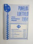 Aura, Karinainen, Pöytyä Puhelinluettelo 1994