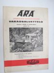 ARA hydraulinen raivauspuskuri varaosaluettelo, käyttö- ja huolto-ohjeet toukokuu 1961