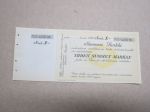 1 mk shekki / Suomen Pankki nr D 123736 -