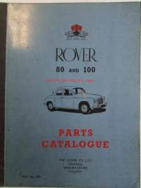 Rover 80 and 100 Parts Catalogue ( part no 4271 ) 1959 - Varaosakirja, Katso kuvista tarkemmat mallitmerkinnät  ja sisällys
