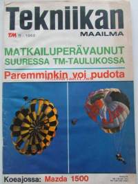 Tekniikan Maailma 1968 nr 11 -mm. Matkailuperävaunu kesä 43 eri vaunun tekniset tiedot ja hinnat, Marino Junior - Tomos 4, Puch-Tunturi M 125, Mazda 1500 De Luxe,