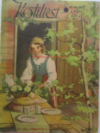 Kotiliesi 1947 nr 11-12 Kansi: Martta Wendelin (kansallispukuaihe) -mm. Isännän ja emännän 150-vuotisjuhla Elli Suninen, Elättääkö mies vaimoaan, Hilja