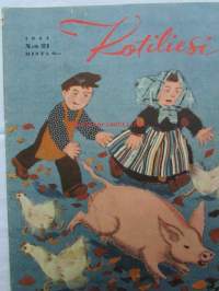 Kotiliesi 1944 nr 21 -mm. marraskuu Aiheita mm. Pakina silakkalaatikosta, Maisteri Ella Kitunen, Saippuanvalmistus kotioloissa, Eläviä muistomerkkejä,