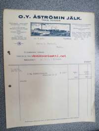 Oy Åströmin jälk. Teknillinen tehdas, Turku 2.1.1929 -asiakirja