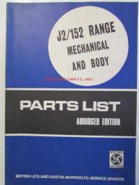 British Leyland J2 / 152 Range Mechanical and body, Parts List abridged AKD 5321 Edition 1 - varaosaluettelo, Katso kuvista tarkempi sisältö