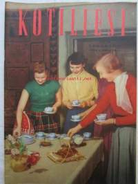 Kotiliesi 1956 nr 19 -mm. 4 Tahranpoistoainetta, Omenaohukasohje, Maisteri Talvikki ja Vakvatti sisarusten kaunis kartano, iloisia värejä keittiöön, Olin