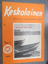 Keskolainen 1955 nr 3, Kesko Oy:n henkilökunnan lehti. sis. mm. seur. artikkelit / kuvat; Henkilökunnan koulutus ja yksilö, Akseli Salminen muistelee - 30 vuotta