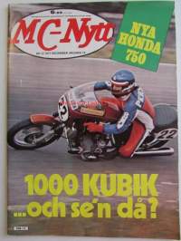 MC-Nytt 1977 nr 12 december. -mm. Honda 750 - Moottoripyörä erikoislehti, katso kuvista tarkemmin sisältöä.