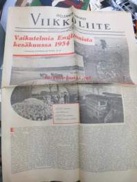 Helsingin Sanomat Viikkoliite 1934 nr 39, 30.9.1934, sis. mm. seur. artikkelit; Vaikutelmia Englannista kesäkuussa 1934, Pestuumarkkinat Lahdessa, Neuvostoteatteri