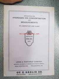 Apparatus for Hydrogen ion concentration (pH) Measurements in laboratory and plant - Catalog EN-96 1937 - Leeds & Northrup Company