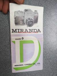 Miranda model D camera -myyntiesite