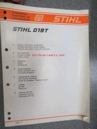 Stihl 019T Spare Parts List / Liste des pieces / Ersatzteilliste -varaosaluettelo