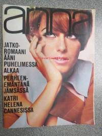Anna 1967 nr 8, sis. mm. seur. artikkelit / kuvat / mainokset; Finn-Coffee, Aatelinen ajankuva tasavaltaisesta Suomesta, Suomalaisen avioliiton seksiongelmat,