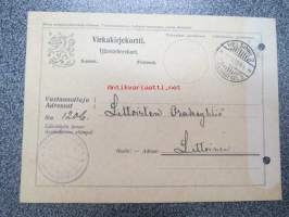 Kalastusneuvos G. Brofeldt / Littoinen Oy 11.6.1923 -kirjekortti virkapostina koskien Littoistenjärven mahdollisuuksia kalanviljelyyn, omakätinen allekirjoitus