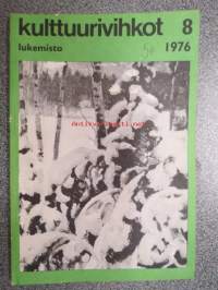 Kulttuurivihkot 1976 nr 8, sis. mm. seur. artikkelit; Tommy Tabermann - runoja, Kalevi Seilonen - Uutta runoutta,  Jana Lappo - Lumikarhu, ym. -propagandistinen