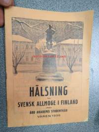 Hälsning till svensk allmoge i Finland från Åbo Akademis studentkår våren 1936