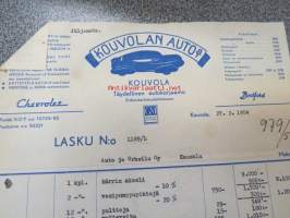 Kouvolan Auto Oy, Kouvola, 27.2.1954 -asiakirja