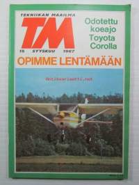 Tekniikan Maailma 1967 nr 15 -mm. Rakenna ruohonleikkurista lumilinko, Uusi TMV rakennepiirrustukset, Pieni stereokooderi, Koeajossa Toyota Corolla, Moottoripyörä