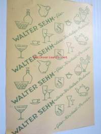 Walter Sehm - lasia-posliinia-kristallia käärepaperinäyte