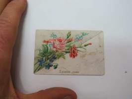 Toivotan onnea -muistokortti / -kuva 1800-luvun lopusta