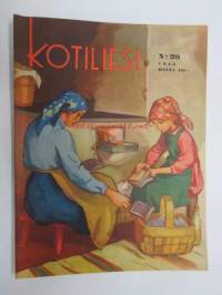 Kotiliesi 1945 nr 20, sis. mm. seur. artikkelit / kuvat / mainokset; Kansikuva Martta Wendelin, Kas-Kas kengänpohjavoide, Ohran jätetähkistä talkkunoita,