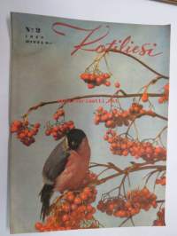 Kotiliesi 1945 nr 2, sis. mm. seur. artikkelit / kuvat / mainokset; Kansikuva sommitellut Doris Bengström,