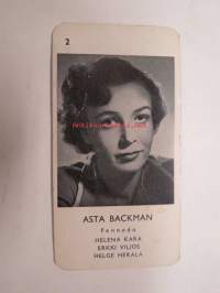Asta Backman -filmitähti-korttipelin kuva / pelikortti -moviestars / playing cards -picture