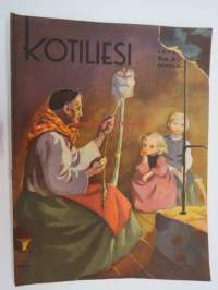 Kotiliesi 1943 nr 4, helmikuu Kansikuva Martta Wendelin.  Irtileikattava Keppihevonen Poku sisäkannessa.  Presidentti Rito Ryti