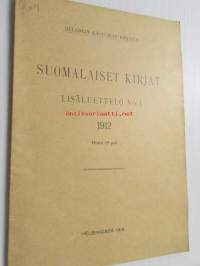 Helsingin kaupungin kirjasto suomalaiset kirjat lisäluettelo nr 1 1912